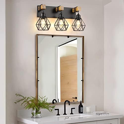 Farmhouse Vanity Light Fixtures with 3 Lights and Rustic Design