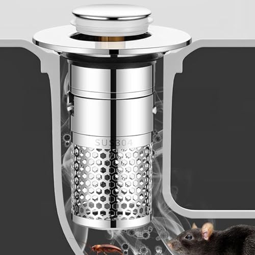 Stainless Steel Sink Hair Catcher with Pop Up Mechanism