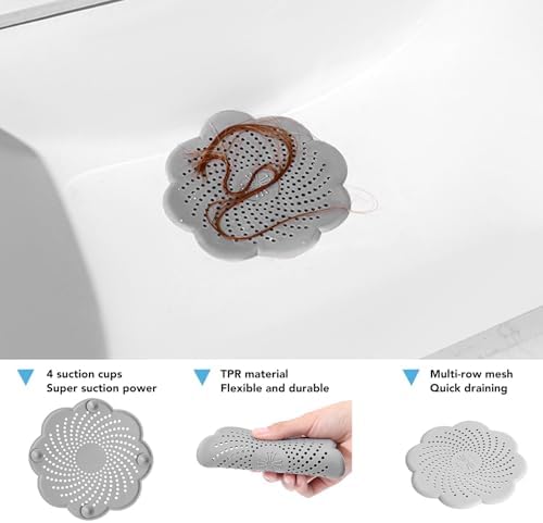 SOBERNA Drain Hair Catcher 2 Packs Gray White