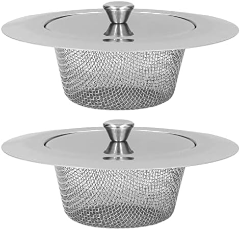 Estink 2pc Stainless Steel Sink Strainer with Lids