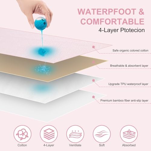 Ntoaujao Reusable Bed Pads 40x55 Waterproof Cotton For Adults Elderly Kids Pets