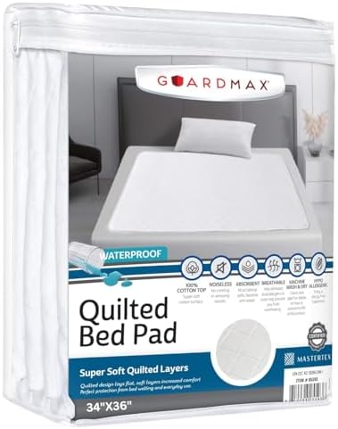 Guardmax Waterproof Incontinence Bed Pad - Reusable Washable 34 X 36