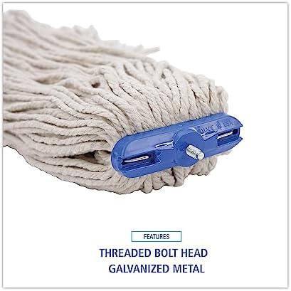 Boardwalk BWK716CEA 16 oz Cut-End Lie-Flat Cotton Wet Mop Head - White