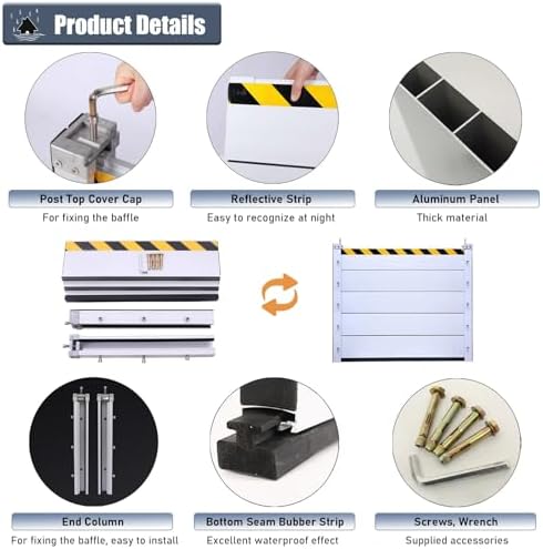 High Flood Control Baffle 100cm Yard Gate Flood Barrier