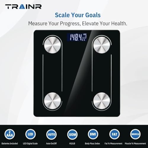 Digital Body Scale Trnr-BDYSCLE-BLK - Smart Fitness Tracker