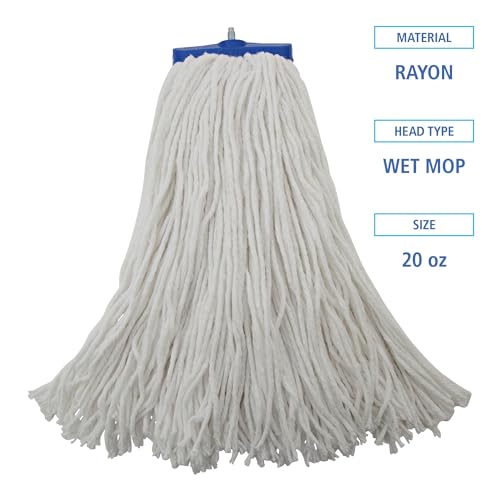 Boardwalk BWK720R 20 oz Lie-Flat Rayon Mop Head - White