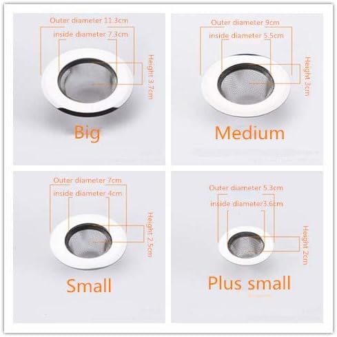 Set of 4 Stainless Steel Drain Plugs with Small Holes