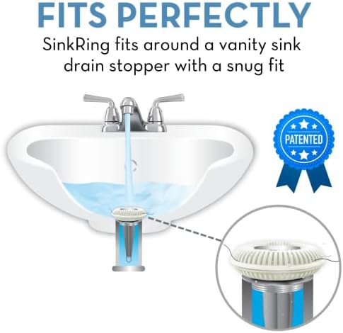 SinkRing Universal Drain Protector Hair Catcher Strainer White