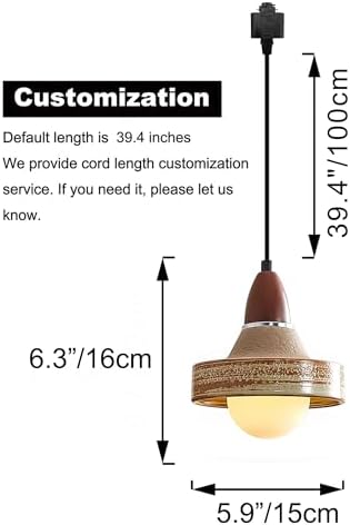 Kiven L Style 2-Wire Track Pendant Light 1-Light with Ceramic Shade