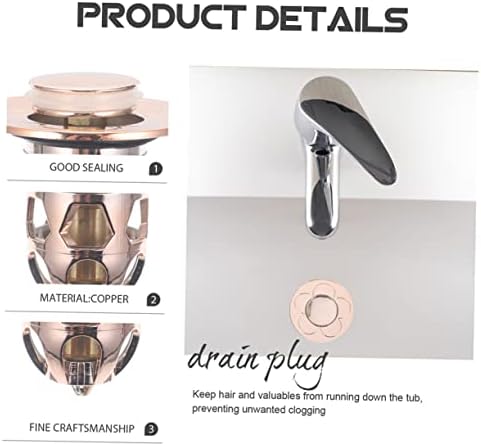 Angoily 2 Pack Rose Gold Copper Sink Stopper Drain Plug Set