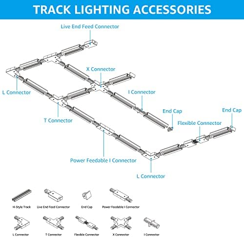 LEONLITE H Track Live End Feed Connector Black