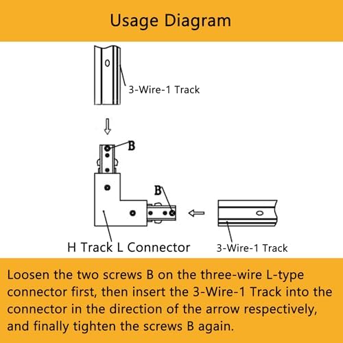 Yuemegou H Track L Connector 3-Wire Single Circuit
