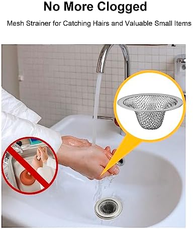 6-Pack Bathroom Sink Drain Strainer - Hair Catcher Prevents Clogs