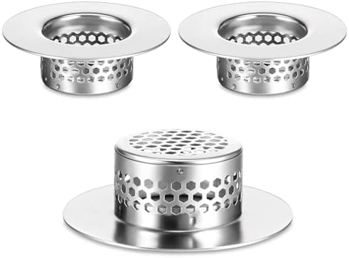 3pcs Stainless Steel Sink Strainers for Bathroom and Kitchen Use