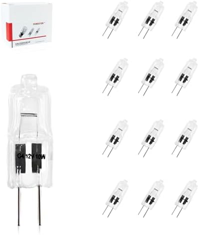 FENDITEK G4 12V 10W Halogen Bulbs - Pack of 12
