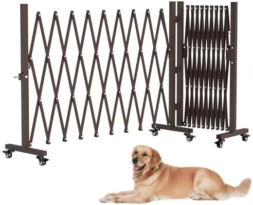 THEYFIRST Expandable Metal Security Gate with Casters