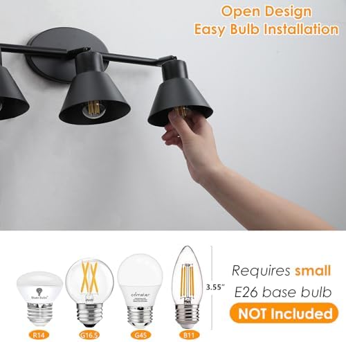 Vivihobb Black Track Lighting Fixture with E26 Base