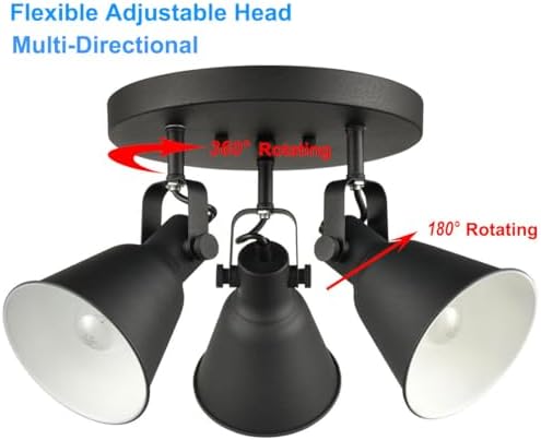 DIRYZON EUL 3 Light Ceiling Spot Light Matte Black Industrial Design