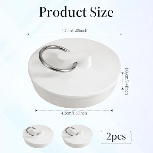 Psyqtsuary Rubber Sink Stopper 2 PCS Universal Drain Plug