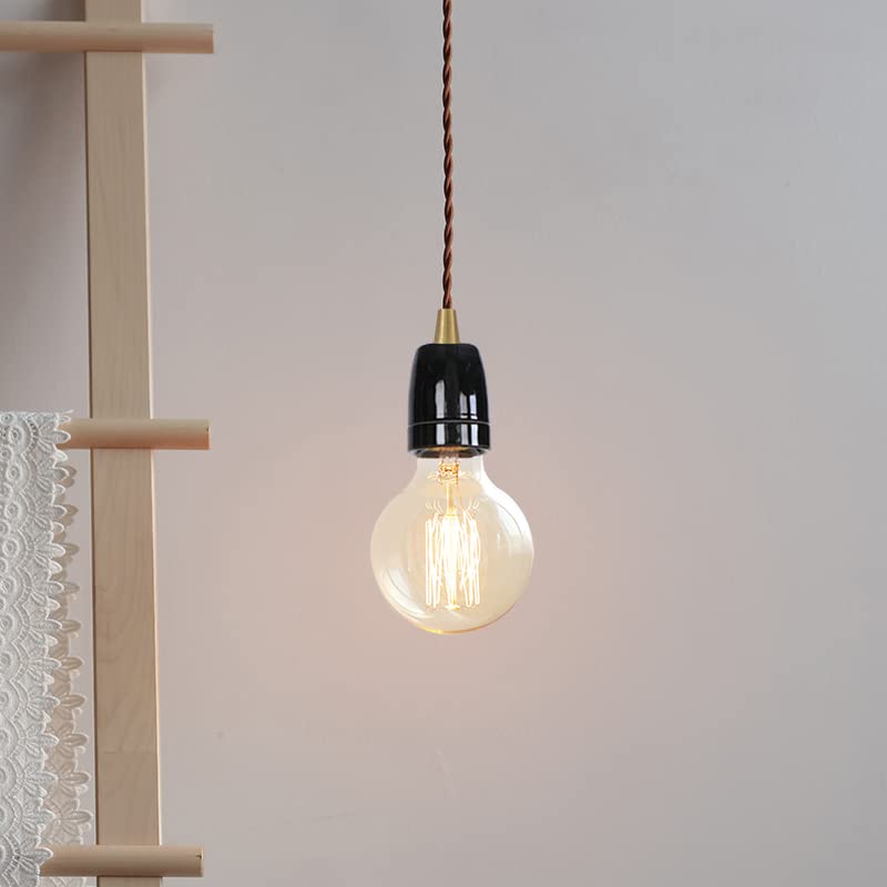 KAYYELAMP Black E26 Ceramic Base Pendant Light Fixture Set of Three