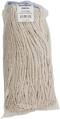 Boardwalk BWK716CEA 16 oz Cut-End Lie-Flat Cotton Wet Mop Head - White