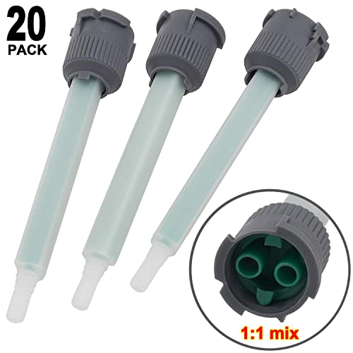 PAGOW 20 Pcs Epoxy Mixing Nozzle Tips for AB Glue Cartridge