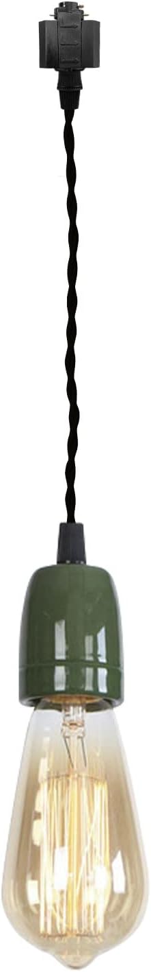 KAYYELAMP 1-Light H Track Pendant Light with Green Ceramic Base