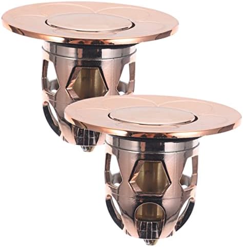 Angoily 2 Pack Rose Gold Copper Sink Stopper Drain Plug Set