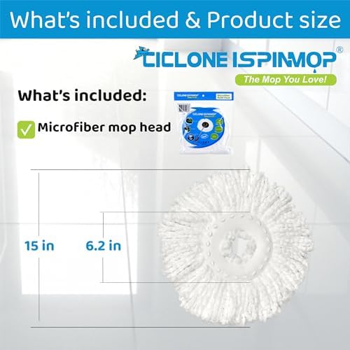 CICLONE Ispinmop Microfiber Mop Head Refill