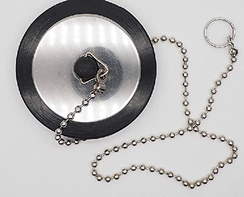 2 Pcs Universal Bathtub Plug with Chain Drain Stopper 1