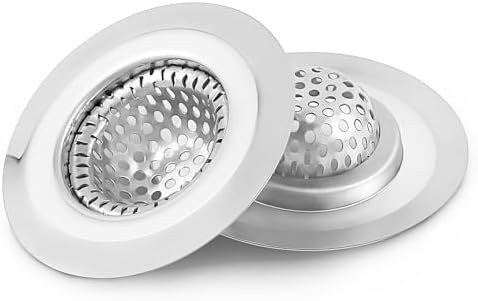 2PCS Bathroom Sink Drain Strainer Cover with Hair Catcher