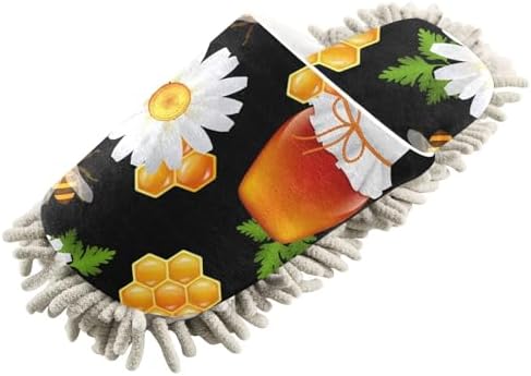 Sinestour Bee Honey Black Mop Slippers for Floor Cleaning 1