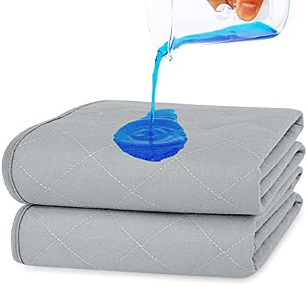 Moonsea Washable Waterproof Bed Pads 2 Pack - Large 34 x 72 Inch Reusable