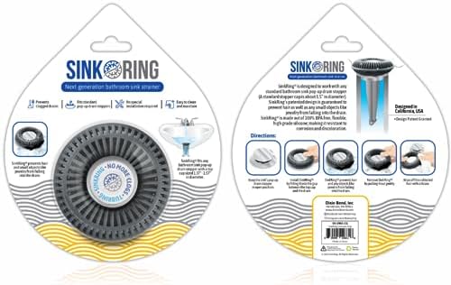 SinkRing Hair Catcher Drain Protector for Sinks Charcoal Gray 1