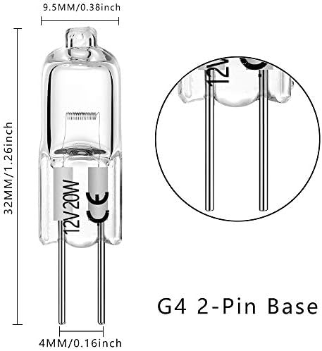 BOGAO 20W 12V Warm White G4 Bi-Pin Halogen Bulb 12 Pack