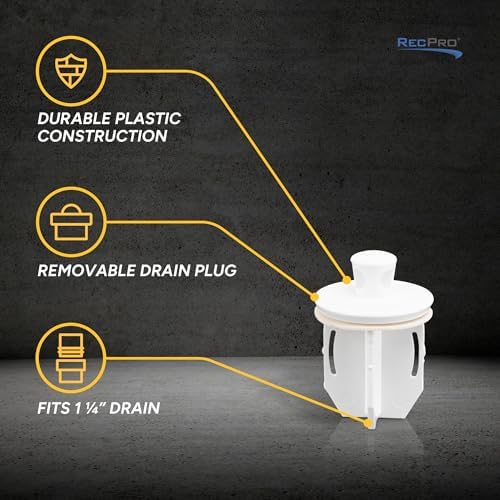 RecPro RV Drain Stopper 1 14 White