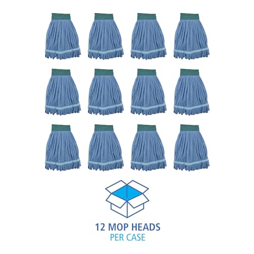 Boardwalk Microfiber Looped-End Wet Mop Heads - Medium Blue 12Carton 1
