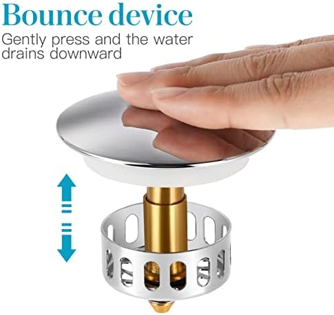 DOITOOL Bathroom Sink Drain Stopper with Hair Catcher