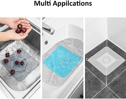 Xirgoe Silicone Drain Cover for Shower 79 Inch 22pcs White and Grey