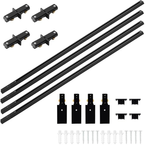 TuyuBEE 13FT H Track Lighting Rail Kit - Black