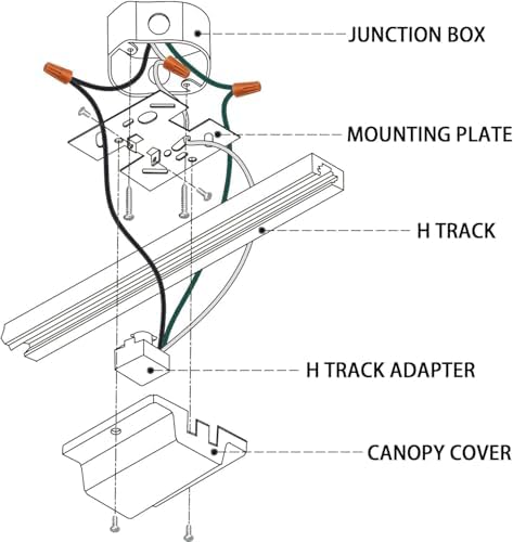 Bravsekai H Track Floating Connector for Track Lighting System