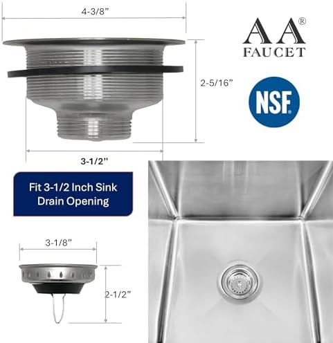 AA-137 3-12 Inch Stainless Steel Drain Strainer Kit 1