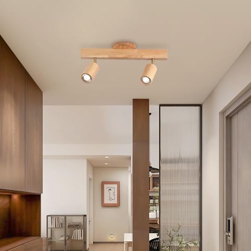 Modern Wood LED Ceiling Spotlight Kit Adjustable