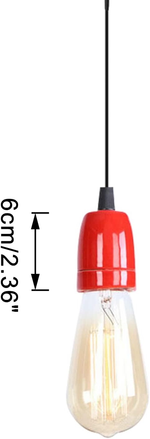 KAYYELAMP 1-Light H Track Pendant Light with Red Ceramic E26 Base
