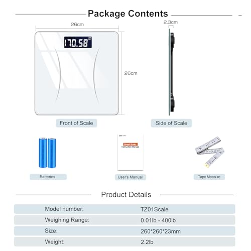 Tocnoda Digital Body Weight Scale with LED Display