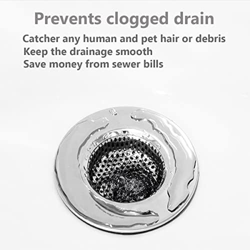 Huntonry 2PCS Drain Strainer Stopper Kit for Bathtub Shower and Sink