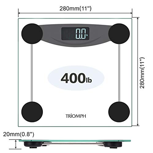 Triomph Digital Body Weight Scale with Step-On Tech and LCD Display 1