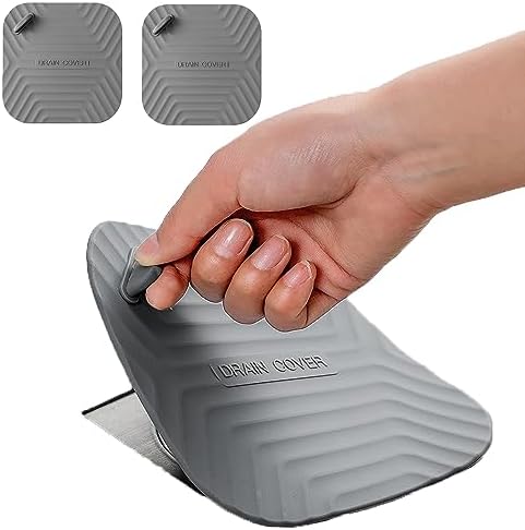 MAOYONG Square Silicone Drain Cover 59 Inch 2PCS Grey