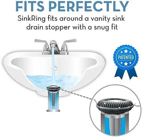 SinkRing Hair Catcher Drain Protector for Sinks Charcoal Gray 1