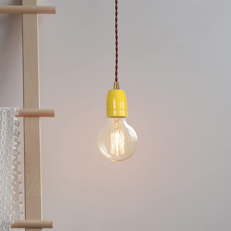 KAYYELAMP Yellow E26 Ceramic Base Pendant Light Set of Three